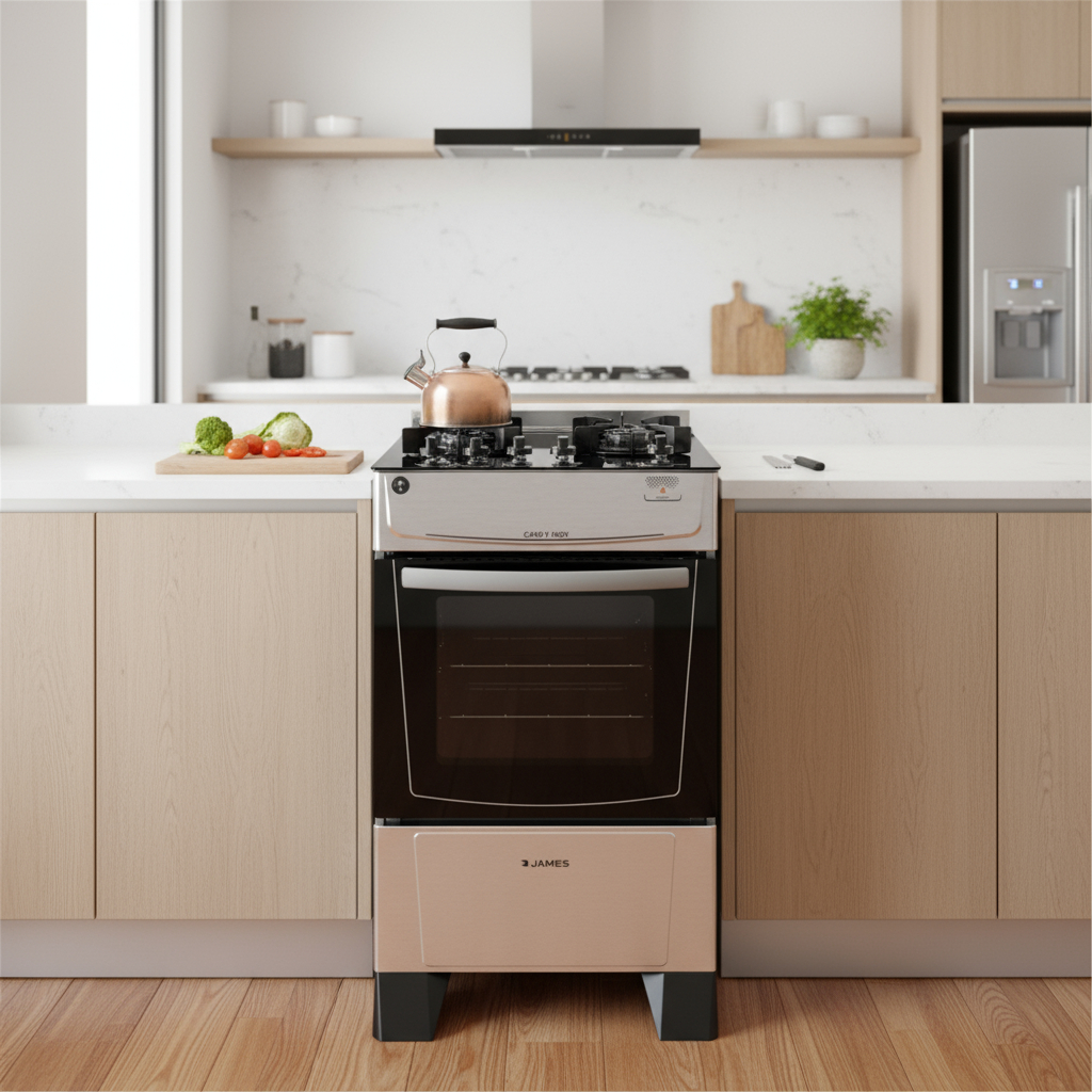 Cocina A Gas James 4 Hornallas Inox - Imagen 2