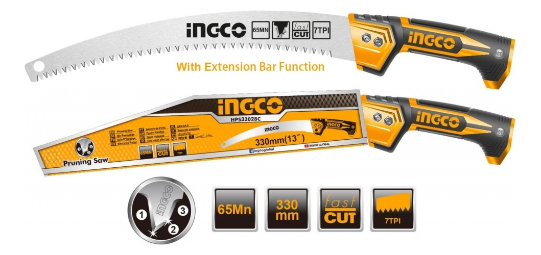 Sierra De Poda 330mm Ingco Hps33028c - Imagen 2