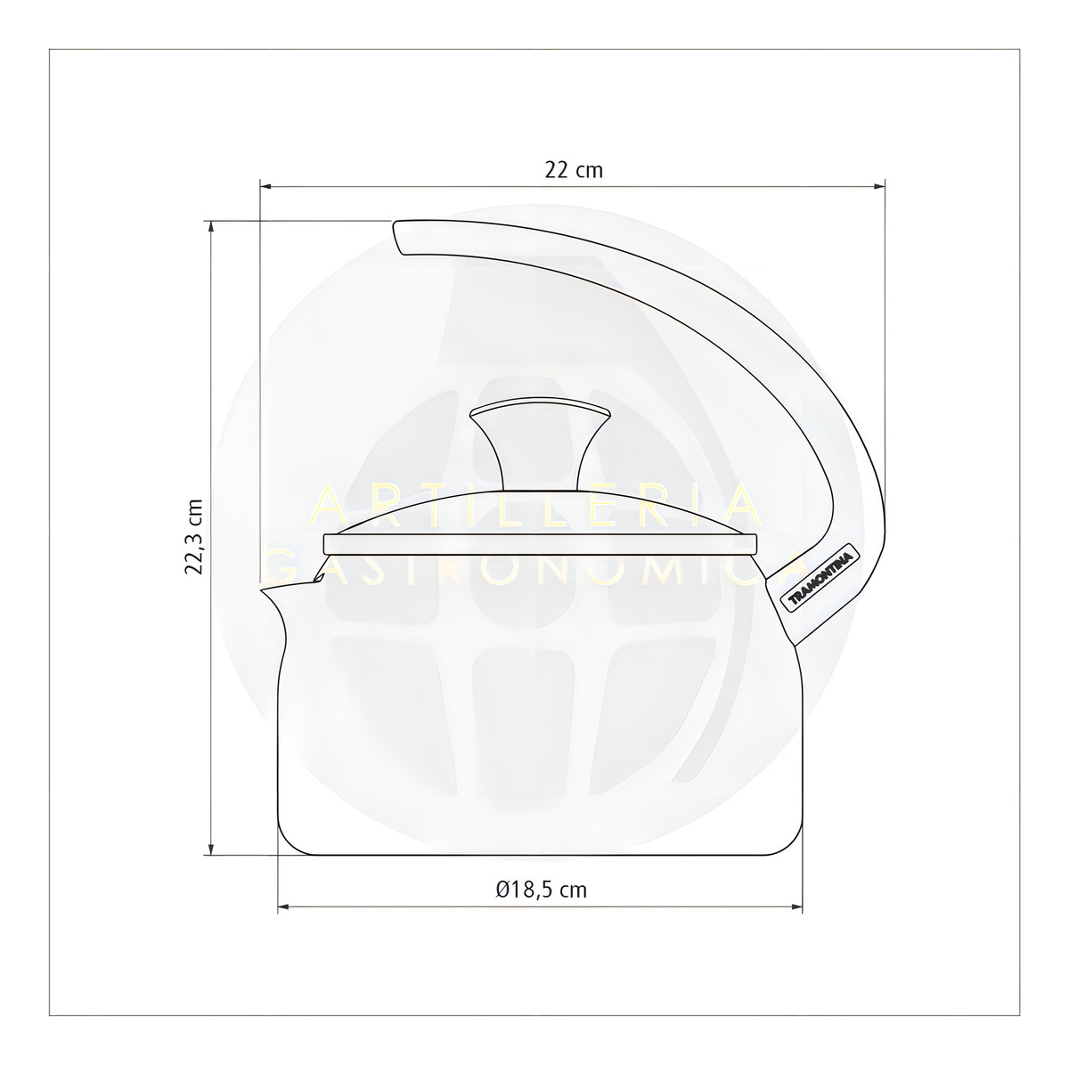 Pava Tramontina Aluminio Antiadherente Mate 1,9 Litros - Imagen 4