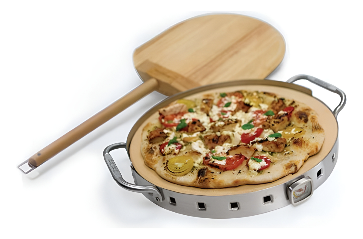 Piedra De Pizza Con Base De Acero Inoxidable Con Pala Pizze