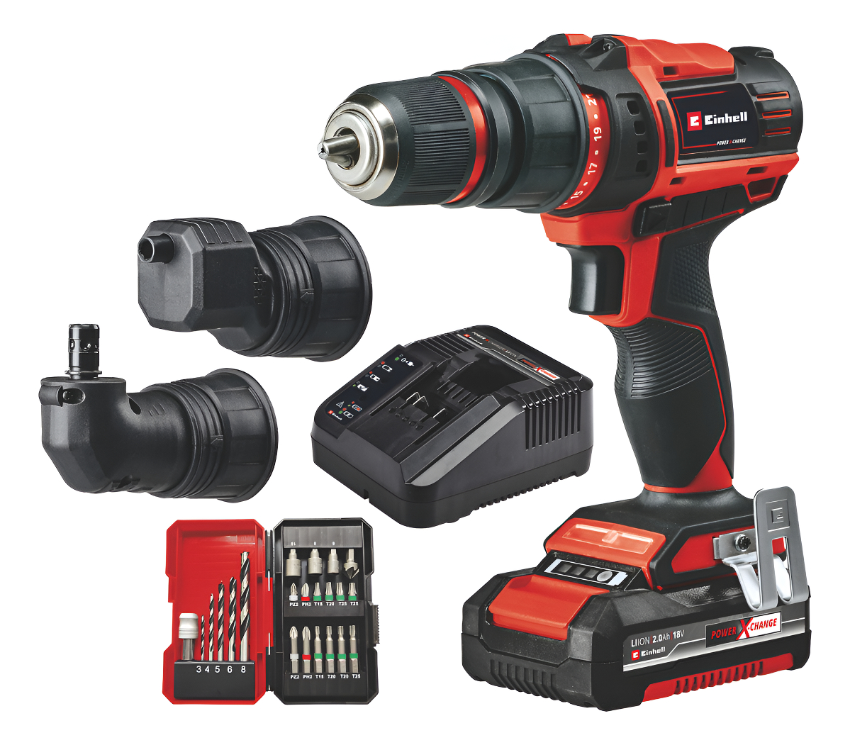 Taladro Percutor Inalámbrico En Kit Einhell Rojo