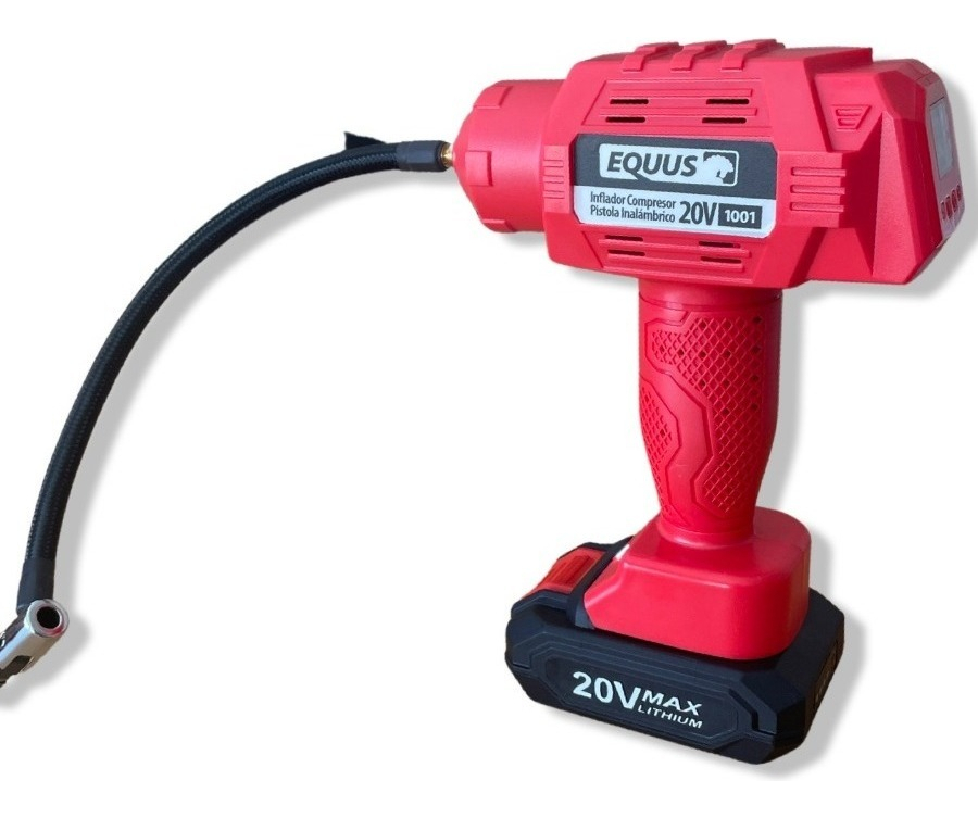 Inflador Compresor Pistola Inalámbrico Equus 20v Equus Rojo - Imagen 6