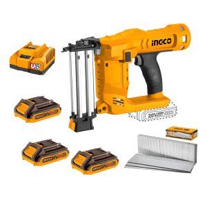 Clavadora 20v 15 A 50mm +3 Baterías Y Clavos Ingco Cbnli2016