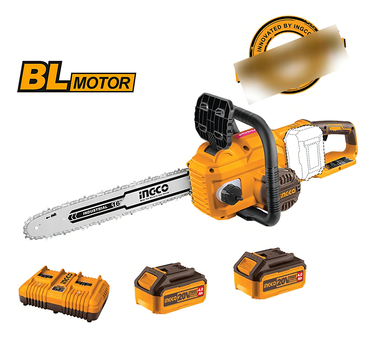 Motosierra A Bateria 40v 16 C/bat C/carg Ingco Cgsli401682 - Imagen 2