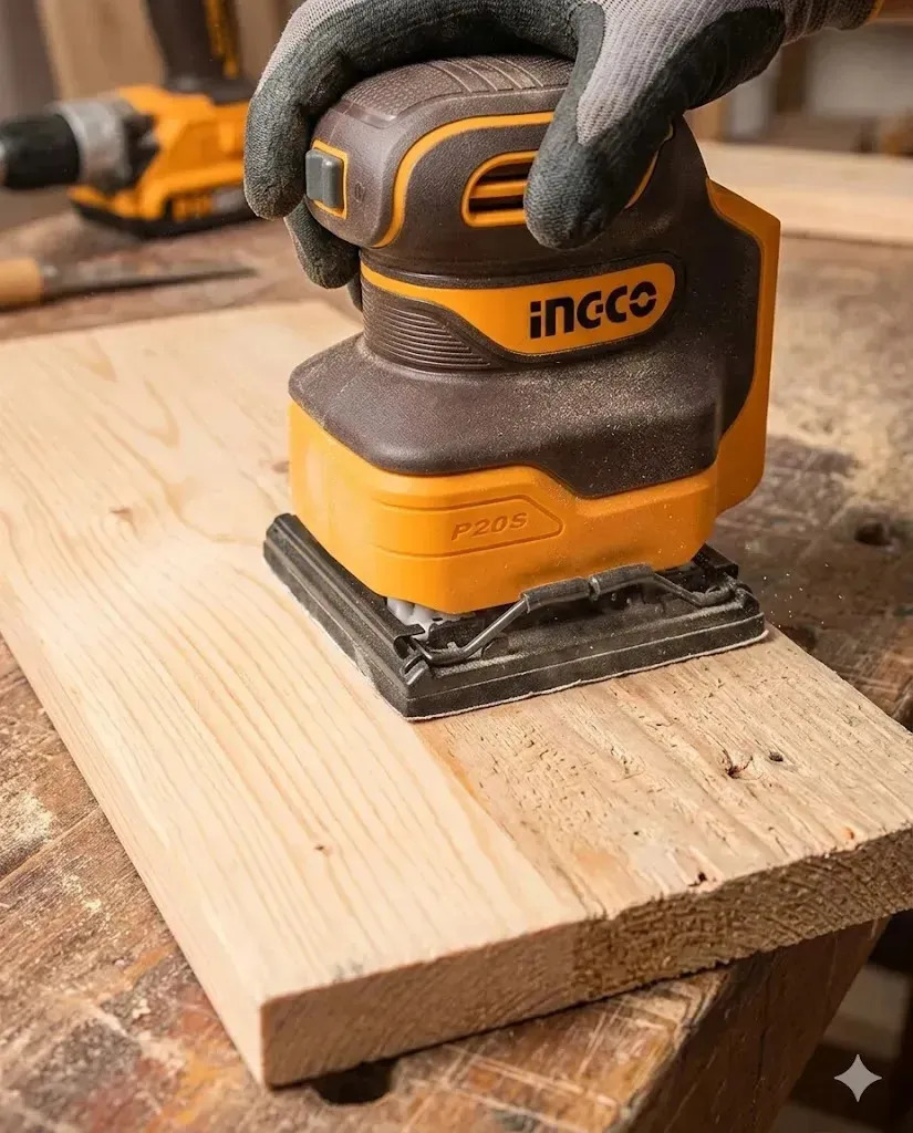 Lijadora Orbital Ingco P20s 110 X 100mm A Batería - Marrón Oscuro - Imagen 10