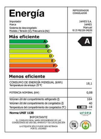 Refrigerador Con Freezer James Frio Humedo 204lts - Imagen 3