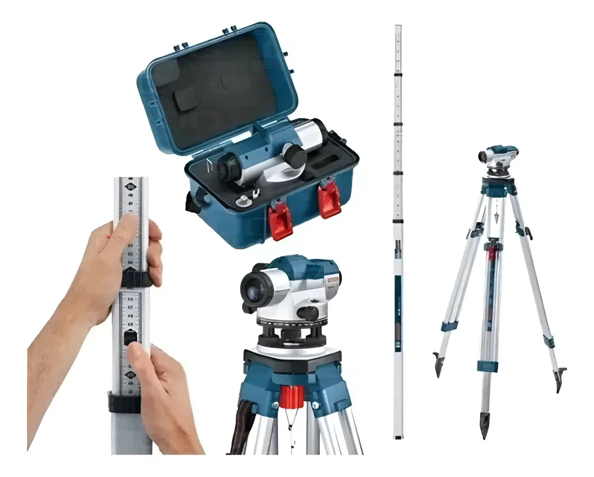 Combo Nivel Óptico Bosch Gol26d 100mts + Regla 5mt + Tripode