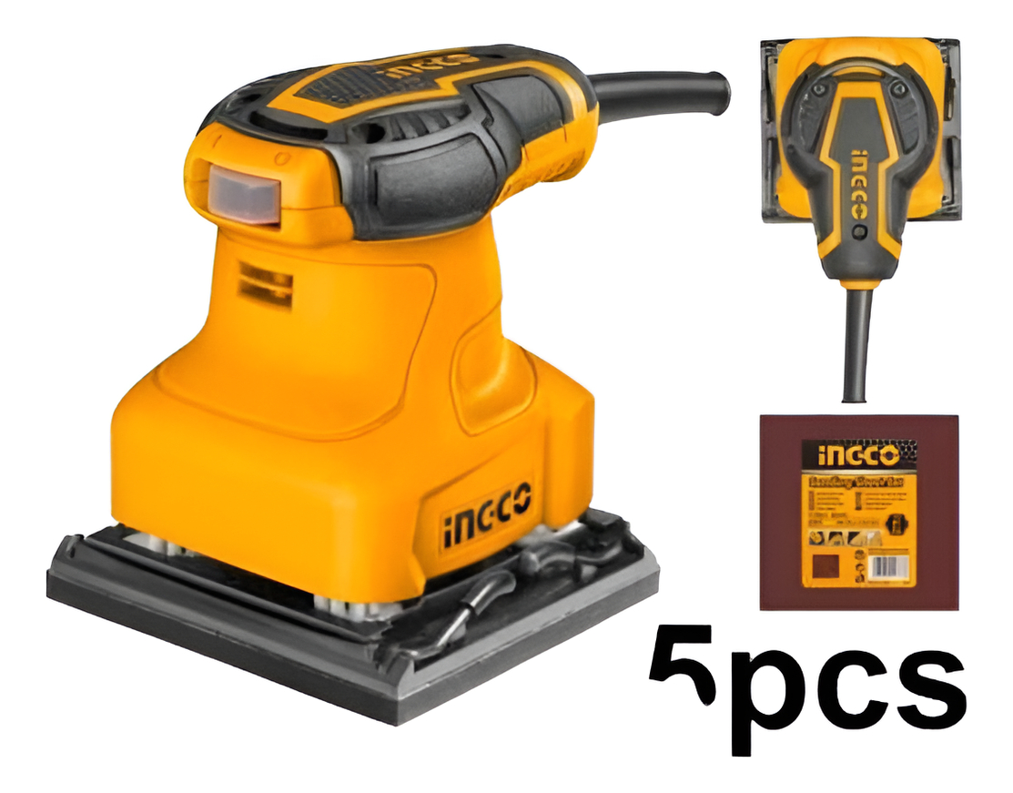 Lijadora Orbital De Palma Base 110 X 100mm Ingco Ps2408 - Imagen 3
