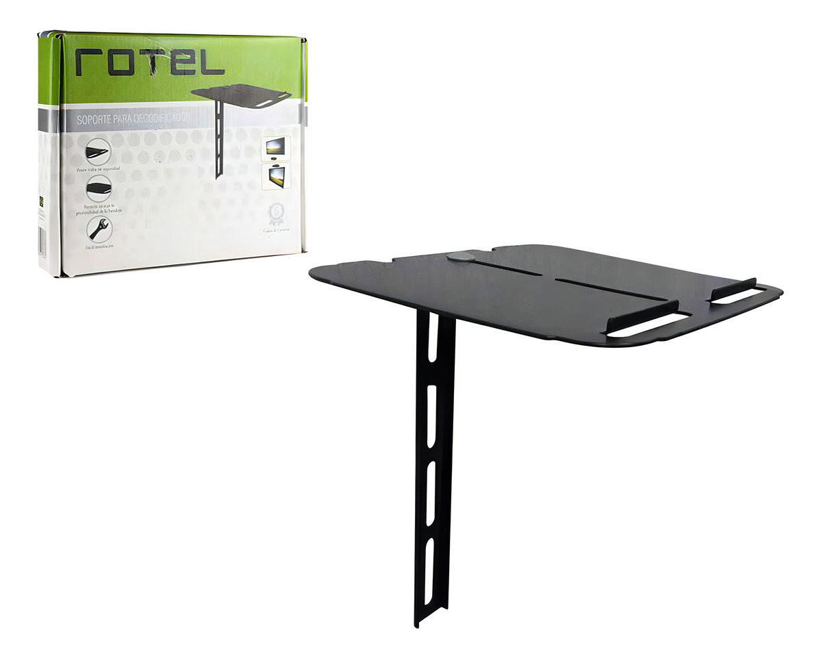 Soporte Decodificador Consolas Rotel Ht Negro Para Tv O Pared 19x22x16cm