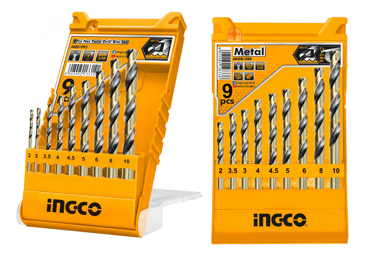 Set 9 Mechas Para Metal Ingco Akd1095