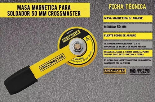 Pinza Masa Magnética Para Soldar 300cmp Crossmaster Kirkor - Imagen 2