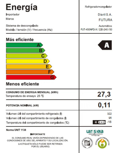 Heladera Futura Fut-450nfd-x Frío Seco Inox Kirkor - Imagen 7