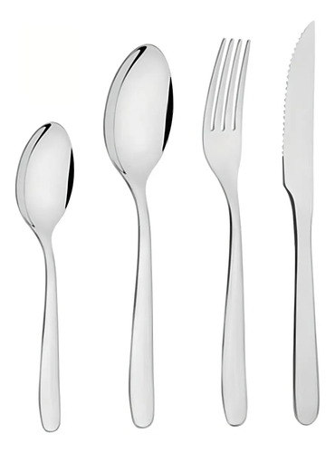 Set X24 Pzs Juego Cubiertos Havaí Tramontina Acero Inox Color Plateado - Imagen 4