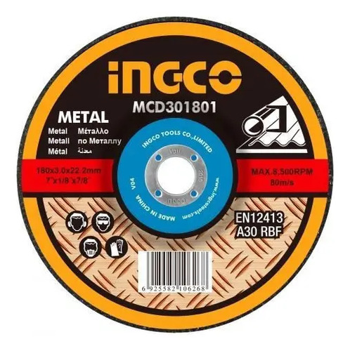 Discos De Corte 4 1/2 '' Ingco 1.2mm Caja Metálica X 10 Unidades - Imagen 2