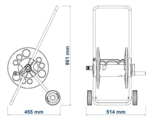 Carrito Enrollador Para Manguera 60 Metros Tramontina Carro - Imagen 3