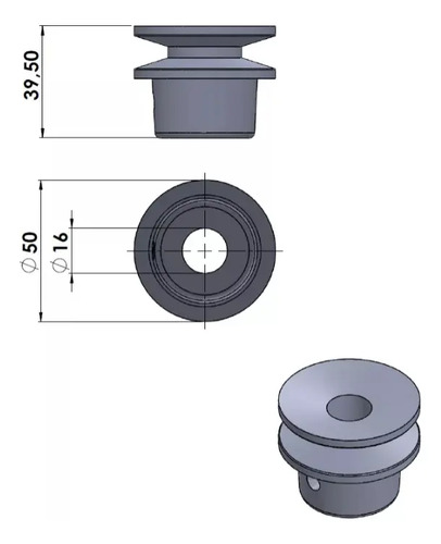 Polea Repuesto Para Hormigonera Aluminio Cod.4270 Weg - Imagen 2