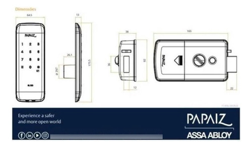 Cerradura Papaiz Electronica De Apoyo Smart Lock Sl120 - Imagen 4