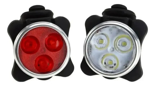 2 Luces De Bicicleta Delantera Trasera 3 Leds Usb Recargable - Imagen 2