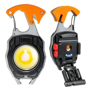 Linterna Llavero Multifuncion Supervivencia Camping Luz Varios Gris