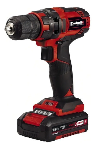 Taladro Atornillador Inalámbrico De 10mm Einhell Tc-cd 18/35 Li + 1 Batería De 1.5ah + Accesorio Con Caja De Cartón 50hz/60hz Rojo/negro 50 Hz/60 Hz - Imagen 2