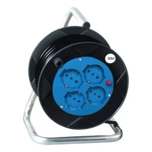 Alargue Carrete Enrollador 4 Tomas Vivion 30 Metros Negro
