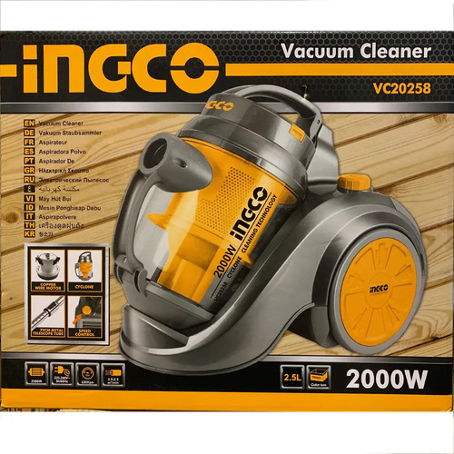 Aspiradora Sin Bolsa Ingco 2.5lt 2000w Regulador Vel Vc20258 Amarillo - Imagen 4