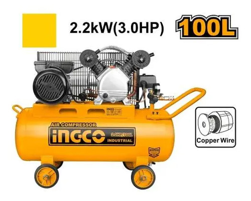 Compresor De Aire 3 Hp 100 Lts Industrial Ingco Ac1301008 - Imagen 3