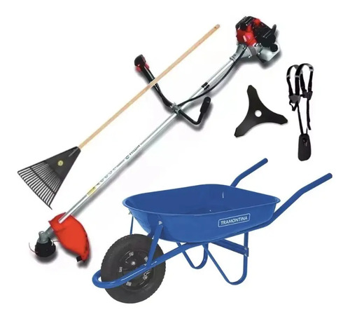 Bordeadora Desmalezadora Pro 43cc + Carretilla Kit Jardinero