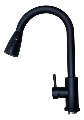 Canilla Monocomando Extensible Negra Mate Wico Para Mesada Cocina Negro