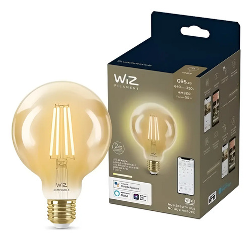Lámpara Vintage Globo Con Wifi 6,9w, Pase E27 Wiz