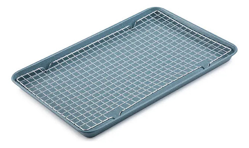 Bandeja Azul Antiadherente Con Rejilla 28 X 43cm