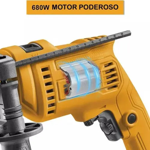Ingco Uid6808 Taladro Percutor 1/2 110/v120v60hz 680w 0-3000rpm Color Amarillo. - Imagen 4