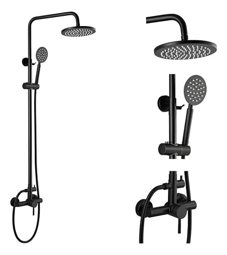 Barral Exterior Ducha Monocomando Negro Mate Wico - Imagen 2
