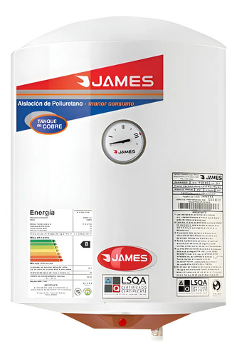 Termotanque Eléctrico James Cilíndrica Cobre Convenciona 40l