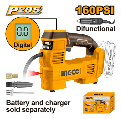 Compresor De Aire 160psi 11bar P20s S/bat Ingco Color Naranja Claro Fase Eléctrica Monofásica 694 - Imagen 2