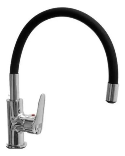 Monocomando Cocina Mesada Pico Alto Flexible - Negro