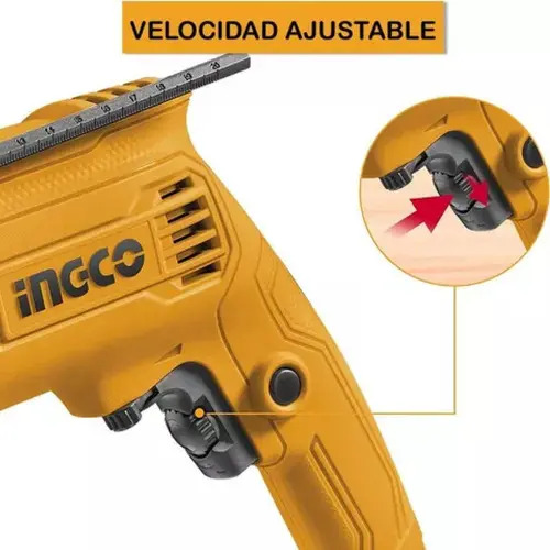 Ingco Uid6808 Taladro Percutor 1/2 110/v120v60hz 680w 0-3000rpm Color Amarillo. - Imagen 6