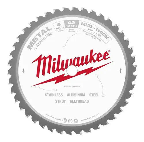 Disco De Corte Para Metales Milwaukee 42 Dientes 6370-59 Blanco