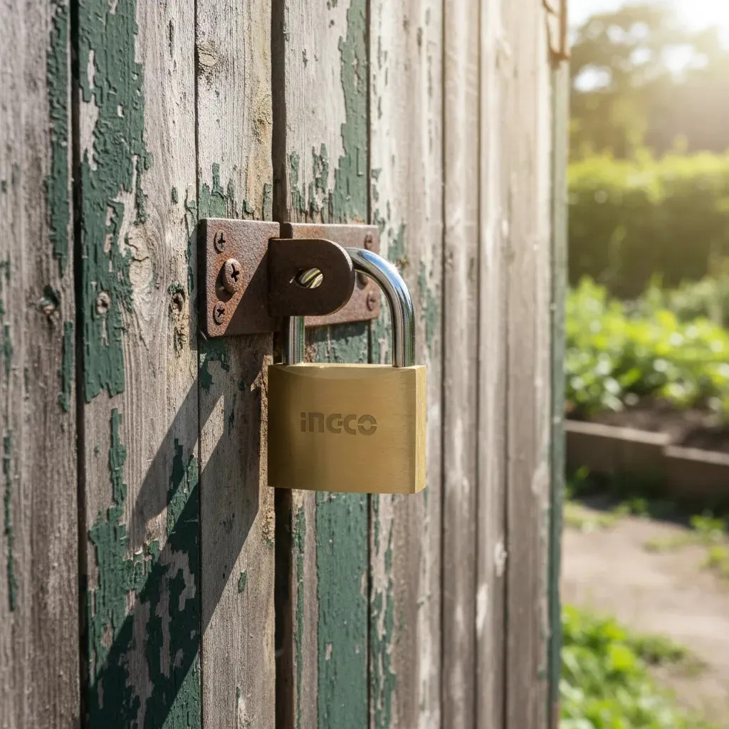 Candado Seguridad Bronce 60mm Ingco Dbpl0602 Industrial Ff Dorado - Imagen 3