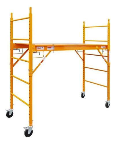 Andamio Multifucion 450kg Amarillo Con Ruedas Freno Ingco