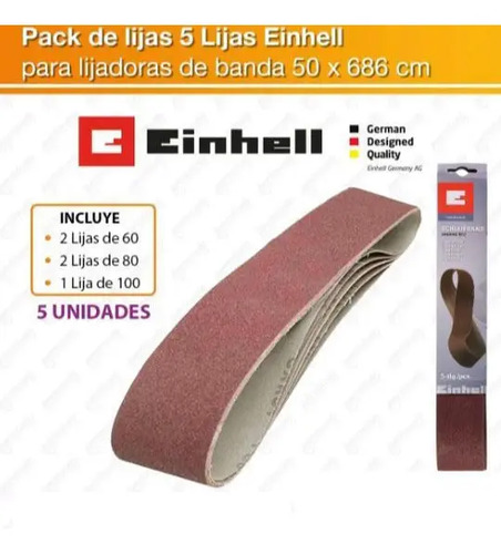 Pack De 5 Lijas De Banda 50 X 686 Einhell Th-us 240 Hunter - Imagen 3