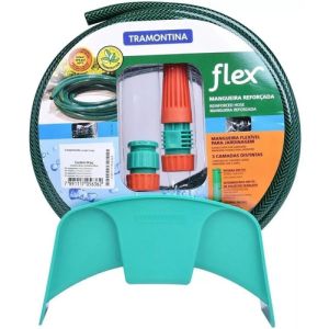 Kit Manguera Jardín Riego 15mts Acoples Soporte Tramontina