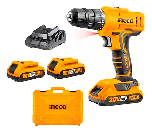 Destornillador/taladro A Batería Ingco Cidli20605, 20 V 1/2 Naranja - Imagen 2