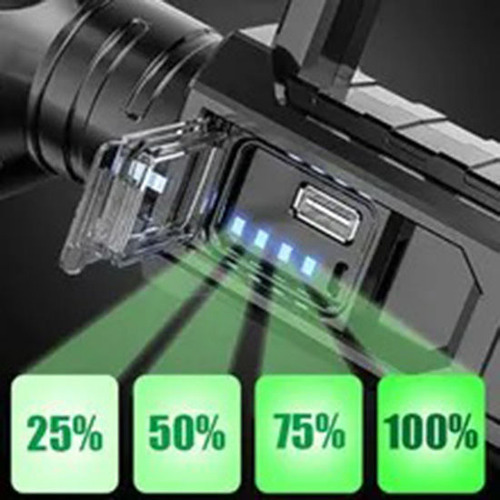 Foco Linterna Led Largo Alcance 600 Metros Usb Trípode Led Color De La Luz Blanco Frio H70 - Imagen 8