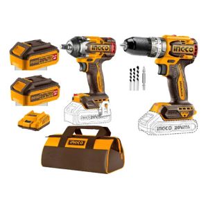 Kit Llave De Impacto Ingco 20v 500nm + Taladro Percutor 13mm