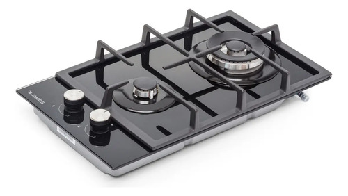 Anafe James 2 Hornallas Gas Vidrio Eh Color Negro