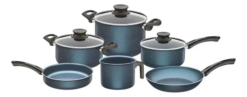 Juego Bateria Ollas Cocina Tramontina Paris Granito 9pzs Col