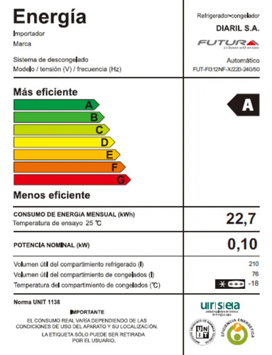 Refrigerador Futura Fut-fi312nf-x Frío Seco 312lt Inox - Imagen 8