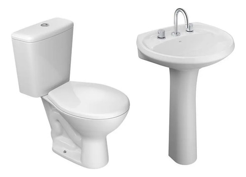 Juego De Baño Loza Sanitaria Deca Inodoro Mochila Lavatorio