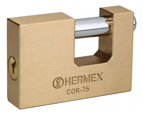 Candado Seguridad Anti Palanca Bronce 76mm Hermex Cor-75 Col